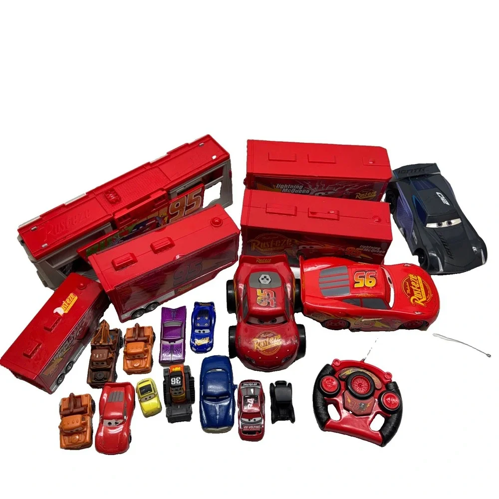 Large Lot Of Disney Pixar The Cars Bundle Vintage Plastic & Diecast 20 Pcs
